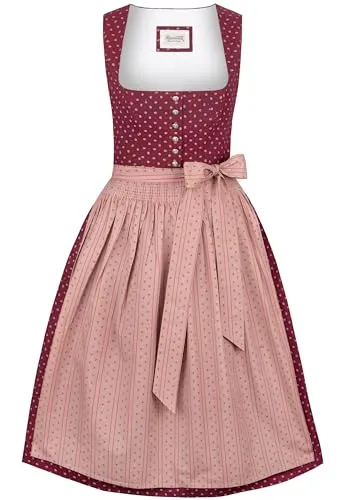 Heimatgwand Damen Gina Midi Dirndl, Bordeaux, Größe 40 in rot von Heimatgwand