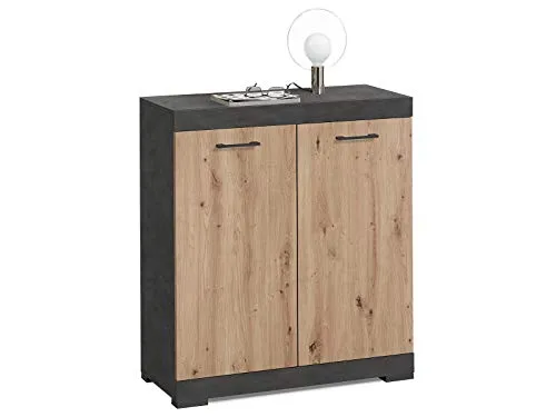 möbelando Kommode Beistellschrank Anrichte Standschrank Holzschrank Schrank Birkenhead I Matera/Artisan Eiche