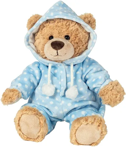 Teddy Hermann 91387 Teddy-Bär Schlafanzugbär blau 30 cm - Dschungel & Steppe, idealer Begleiter für Kinder ab 3 Jahren, kuscheliger Plüsch-Teddybär mit Schlafanzug für süße Träume.