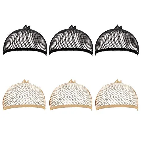 Wig Cap Set 6 Stück Haarnetz für Perücken Perücke Kappen Caps Elastische Netz Perückennetz Caps Baumwolle Mesh und Neutral