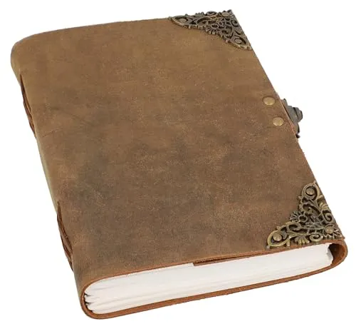 Gusti Buch Leder - Gerendiell Notizbuch A5 Braun - Elegantes Notizbuch aus hochwertigem Echtleder, ideal für kreative Gedanken und Erinnerungen. Das Vintage-Design und die robusten Seiten machen es zum perfekten Begleiter für jeden Anlass.