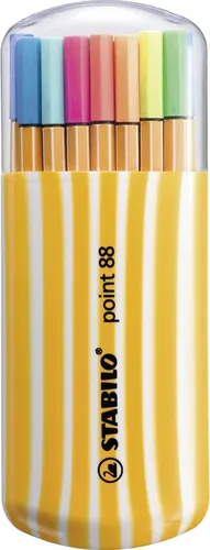 STABILO Point 88 20 Stück Zebras inklusive 5 Neonfarben, 20 Stück
