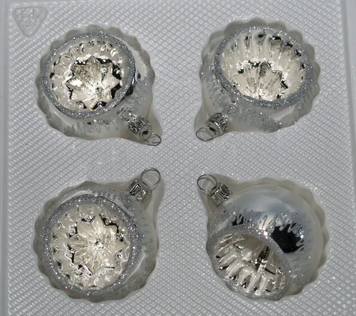 Christbaumschmuck Lauscha WINTERZAUBER Reflexkugel 6m mundgeblasen handbemalt