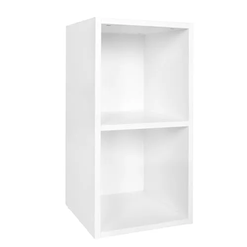 FINEBUY Standregal SuVa10241_1 - Modernes Weißes Regal 30x60x30 cm - Standregal in modernem Design mit 2 Fächern, ideal als schmaler Ordnungshüter oder Bücherregal für kleine Räume.