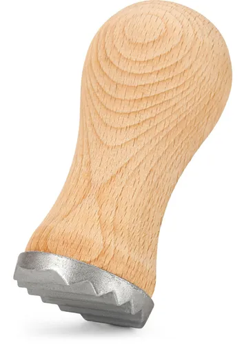 Fleischklopfer aus Buchenholz Fleischhammer Schnitzelklopfer mit Metallende 11cm