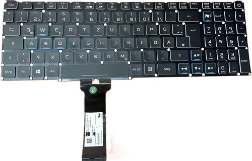 DEUTSCHE - Tastatur mit Beleuchtung kompatibel für ACER Nitro 5 (AN515-53-52FA)