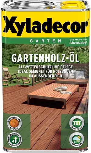Xyladecor Gartenholz-Öl 2,5 L - Rötlich - Lacke für Außenanwendungen, schützt und pflegt Holz im Garten mit einem rötlichen Farbton für eine ansprechende Optik.