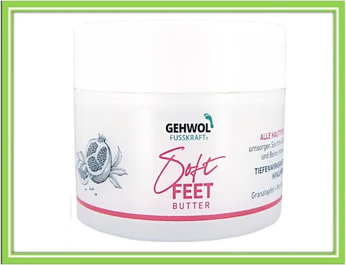 GEHWOL FUSSKRAFT Soft Feet Butter 100ml - Fußcreme für gepflegte Füße mit natürlichen Zutaten, inklusive Hyaluron und Sheabutter, ideal gegen trockene Haut.