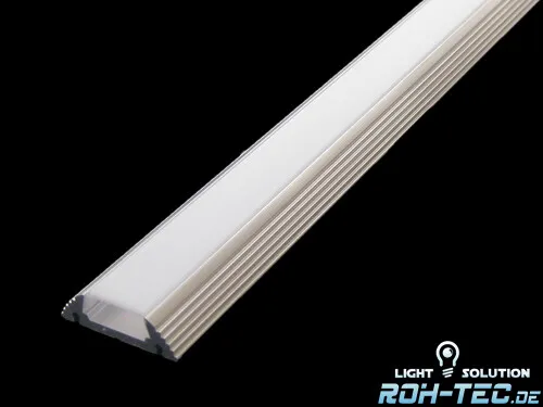 1m Alu-Profil Aufbau MICRO für LED-Streifen mit Abdeckung opal/milchig
