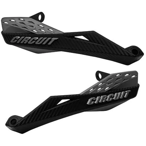 Circuit Equipment FENIX Handschutz, schwarz-grau für Männer - Handschuhe für Enduro-, Supermoto- und Straßenmotorräder, aus strapazierfähigem Nylon mit Kohlefaser-Optik und einfacher Montage auf allen Lenkertypen.