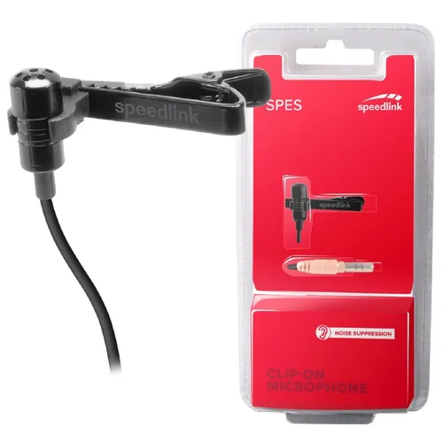 Speedlink SL-8691-SBK Ansteckmikrofon - Ansteckmikrofon für klare Sprachübertragung, ideal für Präsentationen und Interviews.