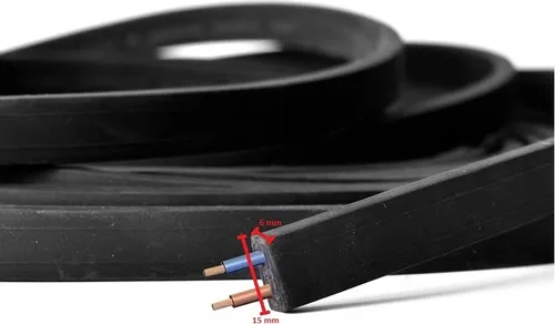 Elektrisches Flachkabel für Girlanden nach Mass Schwarz 5 m