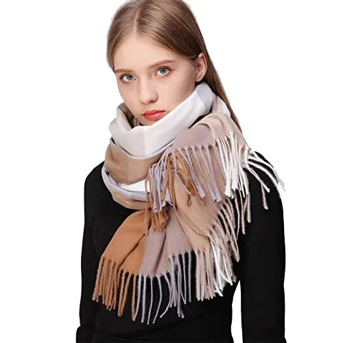 RIIQIICHY Schal Damen kariert Winter Pashmina Damenschal Winterschal Kuschelig Geschenke für Frauen Weihnachten