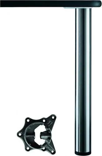 Stützfuß 645840 Alto verstellbar - Verchromter Tischfuß für Küche und Büro - Robuster und verstellbarer Stützfuß aus verchromtem Stahlrohr, ideal für Tische in Küche und Büro. Flexibel einsetzbar mit einfacher Montage.