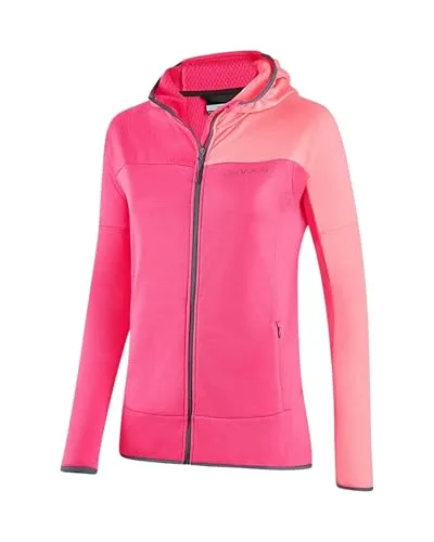 Black Crevice Damen Second Layer mit Kapuze I Leichte Waffeljacke aus 100% Polyester I Atmungsaktiv & schnelltrocknend I Ideal für Outdoor-Aktivitäten