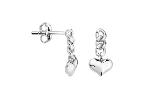 Sofia Milani Paar Ohrstecker Herz Ketten aus 925 Silber - Elegante 925 Silber Ohrstecker in Herzform, poliert und mit Butterfly-Verschluss. Perfekt für jeden Anlass, inklusive Schmuckbox. Ein zeitloses Accessoire für stilbewusste Damen.