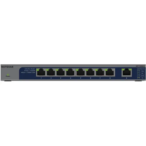 Netgear GS108MX 8PT GIG Uplink Switch - Switches mit 10G/MULTI-GIG Uplink, ideal für Hochgeschwindigkeitsnetzwerke und perfekte Leistung bei intensiven Anwendungen.