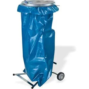 DEMA Müllsackständer 15079 mit Deckel und Rollen - Haushaltszubehör, stabiler Metallständer für 1x 120 Liter Müllsack, mobil durch PVC-Rollen und mit praktischem Deckel für einfachen Zugang.