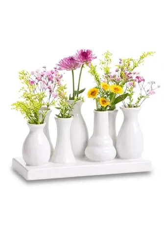Dekovase Handgefertigte Keramik Deko Blumenvasen Set (7er)