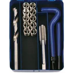 BGS 1957 Gewinde-Reparatursatz M14 x 1,25 - 14-tlg. Gewindereparaturset in stabiler Metall-Kassette, ideal für präzise Gewinde-Reparaturen und langlebige Ergebnisse.