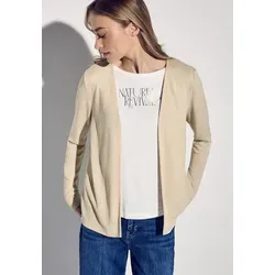 STREET ONE Shirtjacke NETTE im Strick Look beige 46 - Strickjacke in cotton beige, atmungsaktiv und taillenbedeckt, ideal für lässige Outfits und angenehmen Tragekomfort.