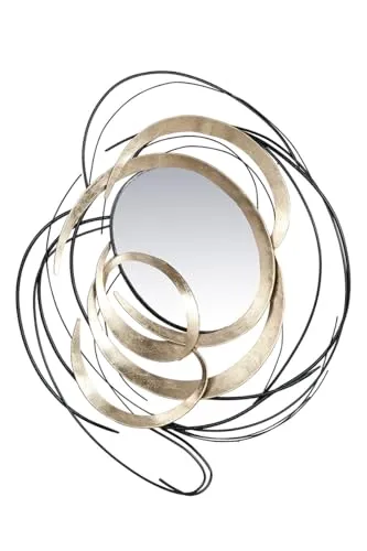 GILDE Deko Wandrelief XXL - Metall Bild mit Spiegel - Wandskulptur mit modernem und klassischem Design, ideal für verschiedene Einrichtungsstile. Perfekt als Geschenk oder zur Verschönerung von Wohnräumen. Maße: 115 x 90 cm.