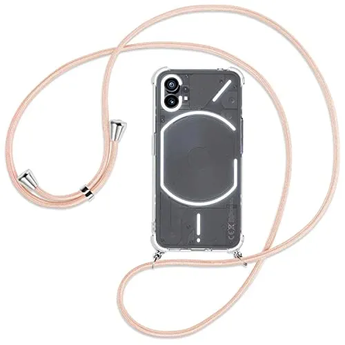 mtb more energy® Handykette kompatibel mit Nothing Phone (1) - Rose Peach - Smartphone Hülle zum Umhängen - Anti Shock Full TPU Case