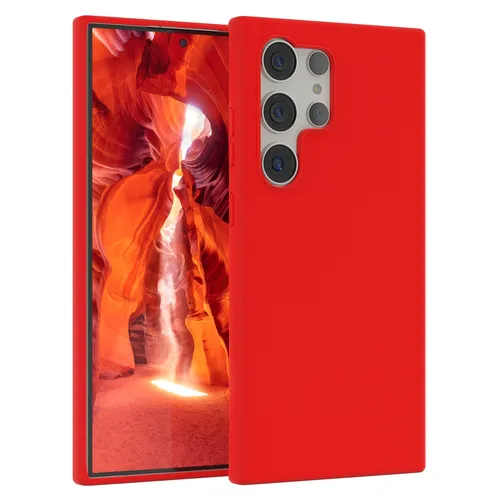 Für Samsung Galaxy S24 Ultra Handyhülle Silikon Case Schutz Hülle Back Cover Rot