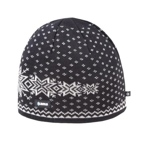 Kama Strickmütze (Beanie) A128 Merino - schwarz - OneSize - Dünne Merinowollmütze für aktive Outdoor-Aktivitäten. Bietet optimale Thermoregulierung und ein angenehmes Tragegefühl dank des inneren Polycolon-Streifens. Ideal für Langlauf, Schneeschuhwanderungen und Gipfeltouren.