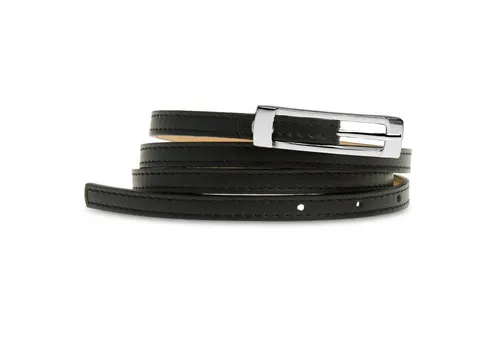 Caspar Taillengürtel GU296 schmaler Damen Ledergürtel schwarz 75 cm - Eleganter Ledergürtel aus hochwertigem Rindsleder, ideal für den täglichen Einsatz. Passt perfekt zu Outfits und betont die Taille. Größe 75 cm für Körperumfang 74-78 cm.