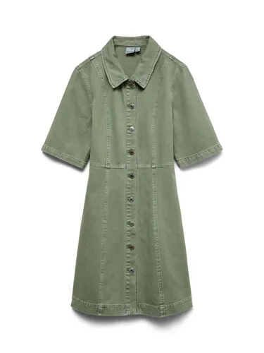 Vero Moda Jeanskleid VMDAISY 2/4 SHORT DENIM DRESS NOOS in grün von VERO MODA