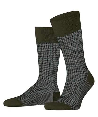 FALKE Herren Socken Family Special Edition Houndstooth M So Baumwolle gemustert 1 Paar, Grün Artichoke 7436, 43-46