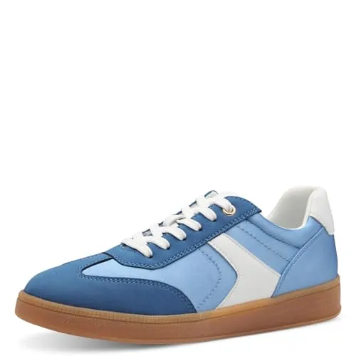 MARCO TOZZI Damen Sneaker flach - Bequeme Schuhe für Freizeit, Blau (Navy Comb), 37 EU - Damen-Sneaker mit softig weicher Feel me Sohle für optimalen Tragekomfort und das Gefühl, wie auf Wolken zu laufen. Ideal für stilvolle Freizeitaktivitäten.
