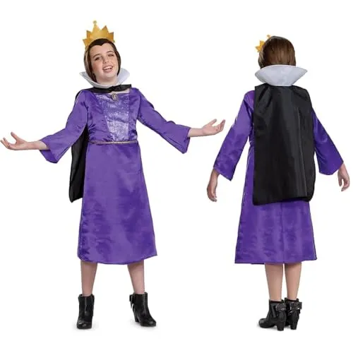 Disney Princess Evil Queen Fancy Dress for Kids, Official Disney Villains Costume for Girls, Inspired by Disney's Snow White, Includes Dress and Headband, for Ages 4-6 & 7-8 Years