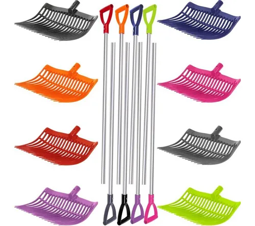 PFIFF Laubgabel Schwedengabel Dunggabel Set lila - Praktisches Set aus robusten Laub- und Dunggabeln in ansprechendem Lila, ideal für Gartenarbeiten und die Pflege von Blumenbeeten.