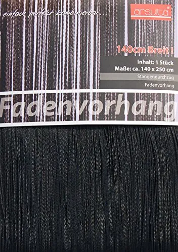 Fadenvorhang schwarz 140x250cm