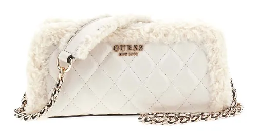 GUESS Cristi Top Zip Crossbody Bag - Elegante Umhängetasche in Bone - Stylische Umhängetasche für Damen aus robustem Polyurethan, ideal für die Freizeit. Mit praktischem Reißverschluss und modernem Argyle-Muster. Perfekt für einen trendigen Look!