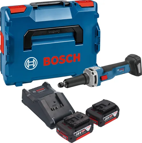 Bosch GGS 18V-23 LC Professional Akku Geradschleifer mit 2 Akkus und Ladegerät - Leistungsstarker Akku Geradschleifer mit bürstenlosem Motor für hohe Effizienz. Lieferumfang: 2x 5,0 Ah Akkus, Ladegerät, L-Boxx. Ideal für präzises Schleifen und professionelle Anwendungen.