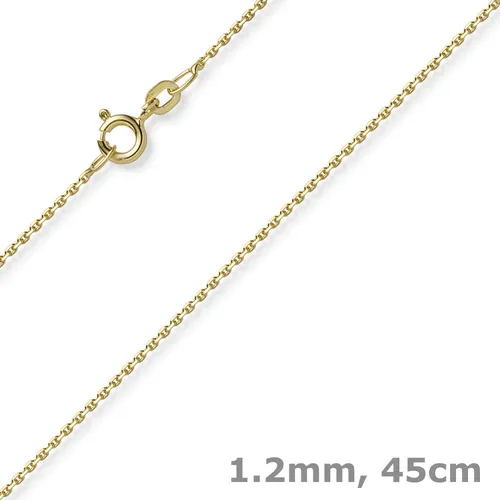 Halskette 750 Gold Gelbgold Ankerkette diamantiert 45cm für Damen - Elegante 45 cm lange Ankerkette aus 18 Karat Gelbgold, perfekt für jeden Anlass. Hochwertige Verarbeitung und zeitloses Design machen sie zu einem besonderen Schmuckstück.