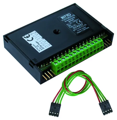 Ritto 14923/01 ERWEITERUNGSEINHEIT - Elektroinstallation Anschlussstücke zur Erweiterung des Einbaulautsprechers für bis zu 12 Klingeltasten. Kompakte Bauweise mit steckbarem Busverbinder für einfache Installation.