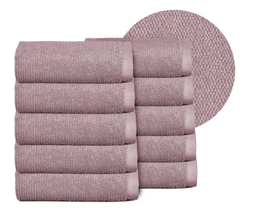 BEAUTEX Premium Handtuch-Set aus 100% Baumwolle - Frottiertuch Set mit 10 Gästetüchern (30x50 cm) in Altrosa, Oeko-TEX zertifiziert, weich, saugfähig und langlebig – ideal für Badezimmer, Fitnessstudio oder Strand.