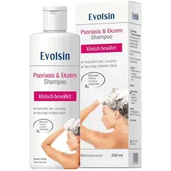 EVOLSIN Psoriasis & Ekzem Shampoo 250 ml - Hochwertiges Shampoo zur sanften Reinigung und Pflege von empfindlicher Kopfhaut. Ideal für die tägliche Anwendung und zur Unterstützung der Hautbalance.