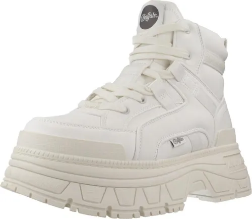 Buffalo Damen Schnürboot Fusion Hyb Mid Offwhite - 40 - Stylischer Damen Schnürboot aus veganem Nubukleder in Offwhite, mit Chunky Sohle für optimalen Komfort und einem modernen Look, ideal für den Alltag.