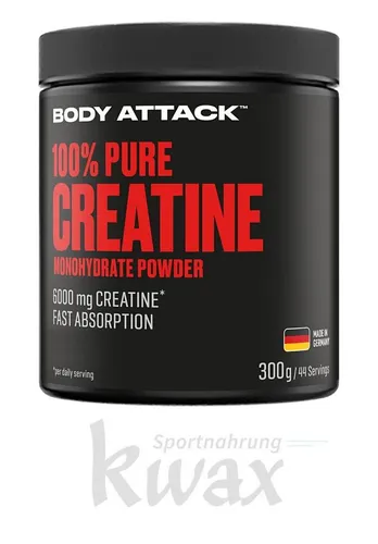 Body Attack 100% Pure Creatine 500g - Nahrungsergänzungsmittel für effektiven Muskelaufbau mit 100% reinem Kreatin-Monohydrat. Unterstützt Kraft- und Leistungssteigerung für intensives Training und schnellere Regeneration.