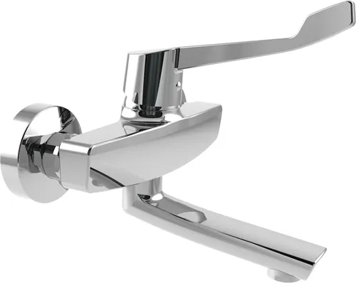 heinrichschulte Küchenarmatur CARE Wandarmatur omega_2 - Spültischarmaturen mit schwenkbarem Auslauf und hochwertiger Keramik-Kartusche für optimale Wassersteuerung, ideal für moderne Küchen.