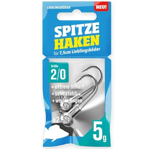 Lieblingsköder Spitze Haken 2/0-2 Jighaken, Gewicht:5g