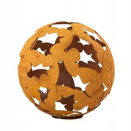 Gartenkugel Dekorative Lampe für Kerzen Cortenstahl Rost Kugel im freien 27 cm