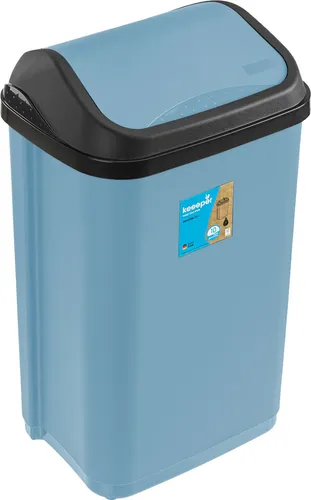 keeeper Mülleimer Swantje mit Schwingdeckel, 50 l - Praktischer Mülleimer mit 50 l Fassungsvermögen und schickem Nordic Blue Design. Ideal für einfache Abfallentsorgung dank abnehmbarem Schwingdeckel und leicht zu reinigendem Material.
