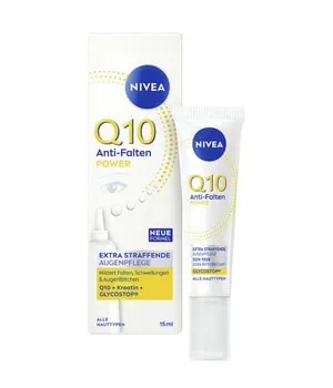 NIVEA Q10 Anti-Falten Power Augenserum 15 ml - Effektive Augenpflege mit Q10 und Hyaluronsäure zur Minderung von Falten und Schwellungen. Für eine erfrischte Augenpartie in leichter, schnell einziehender Textur. Ideal für empfindliche Haut.