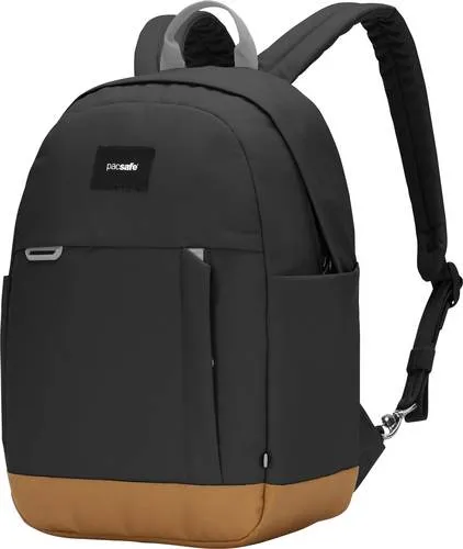Pacsafe Go 15L Backpack Jet Black - Sicherer Tagesrucksack - Tagesrucksäcke mit Anti-Diebstahl-Features und komfortabler, weich gepolsterter Rückseite für entspanntes Tragen, ideal für sportliche Aktivitäten.